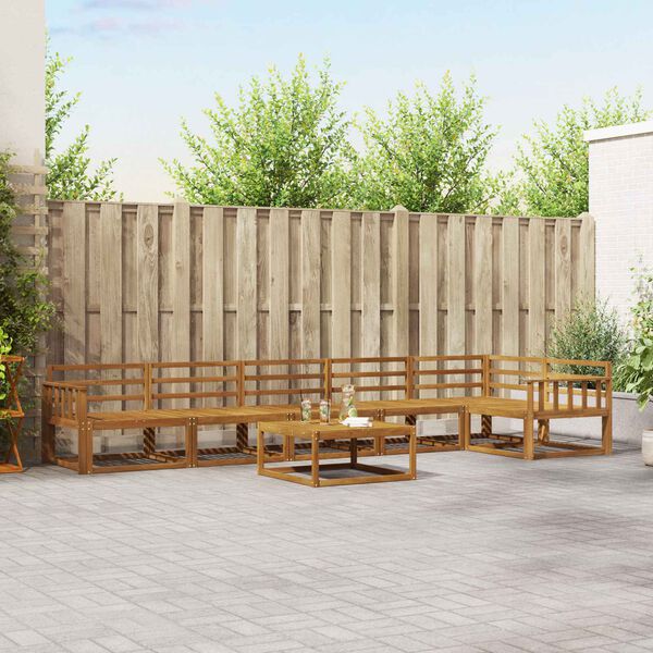 vidaXL Zestaw sof na zewnątrz 7 pcs Naturalny Lite Drewno Akacji