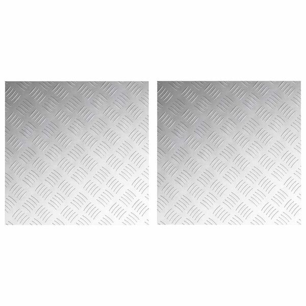 vidaXL Stopień Kwadrat 2 pcs Srebrny 50 x 50 cm Aluminium