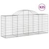 vidaXL Kosze gabionowe, 25 szt, 200x50x80/100 cm, galwanizowane żelazo