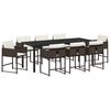 vidaXL Zestaw do jadalni w ogrodzie 9 pcs Brązowy polirattan