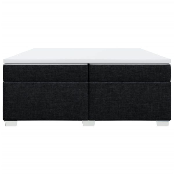 vidaXL Ł&oacute;żko kontynentalne z materacem, czarne, tkanina, 200x200 cm