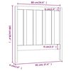 vidaXL Wezgłowie ł&oacute;żka, szara, 95x4x100 cm, lite drewno sosnowe