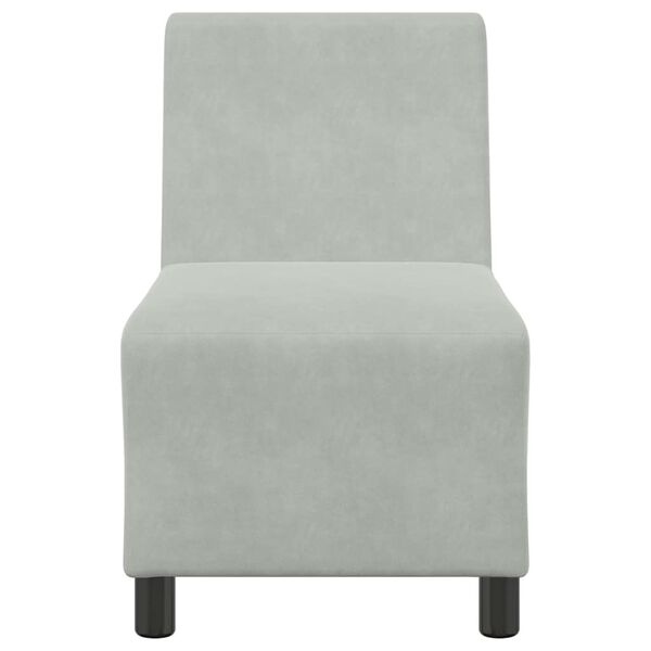 vidaXL Modułowa sofa bez podłokietnik&oacute;w Jasnoszara 55 cm Aksamit