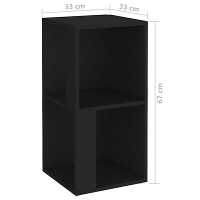 vidaXL Szafka narożna, czarna, 33x33x67 cm, materiał drewnopochodny