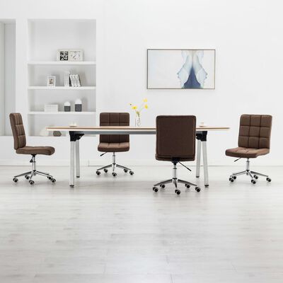 vidaXL Krzesła stołowe, 4 szt., brązowe, tapicerowane tkaniną