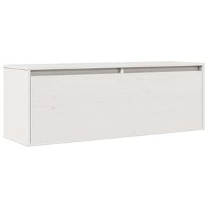 vidaXL Szafka ścienna, biała, 100x30x35 cm, lite drewno sosnowe