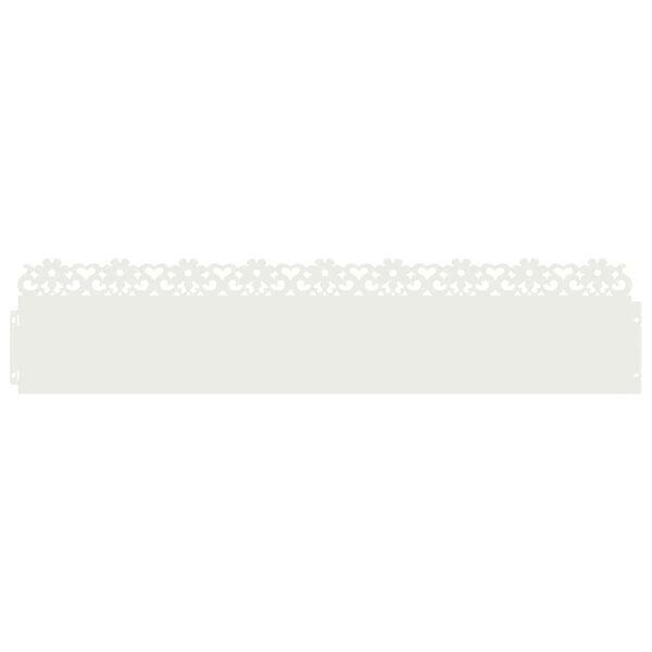 vidaXL Obrzeża trawnikowe 20 pcs Biały 103 x 0,05 x 22 cm Stal