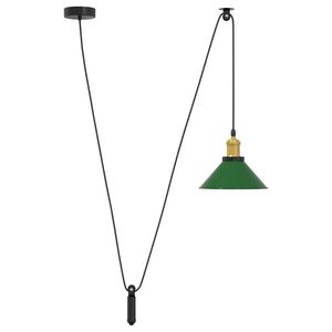 vidaXL Lampa wisząca z regulacją wysokości E27 połysk zielony