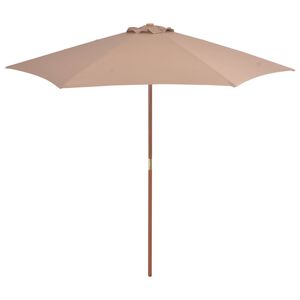 vidaXL Parasol ogrodowy na drewnianym słupku, 270 cm, taupe