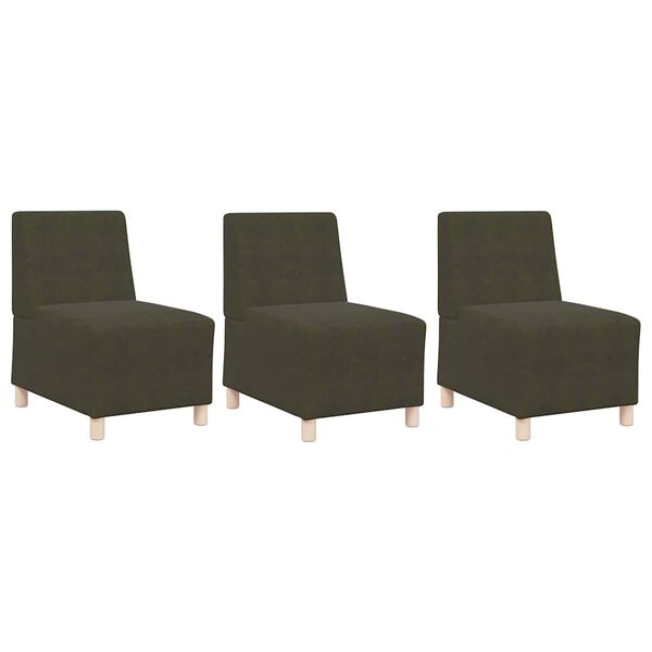 vidaXL Modułowa sofa bez podłokietnik&oacute;w 3 pcs Zielony 55 x 74 x 82 cm