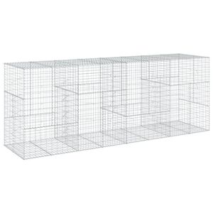 vidaXL Kosz gabionowy z pokrywą, 400x100x150 cm, galwanizowane żelazo