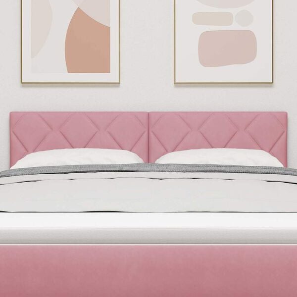 vidaXL Zagł&oacute;wek Z zagł&oacute;wkiem R&oacute;żowy 160 cm Aksamit