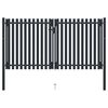 vidaXL Brama ogrodzeniowa Double Door Fence Fur Steel 300x150 cm Antracyt