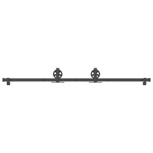 vidaXL System do montażu drzwi przesuwnych, 183 cm, stal, czarny