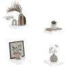 vidaXL P&oacute;łki ścienne 4 szt., białe, wysoki połysk, 23x23,5x3,8 cm, MDF