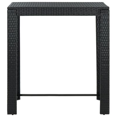 vidaXL Ogrodowy stolik barowy, czarny, 100x60,5x110,5 cm, polirattan