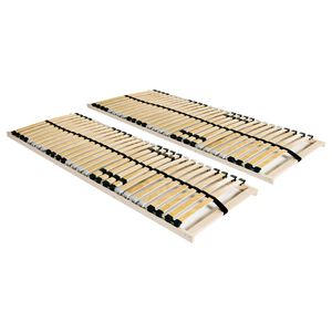 vidaXL Stelaże do ł&oacute;żek, 2 szt., 28 listew, 7 stref, 80 x 200 cm
