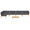 vidaXL Zestaw Sof z poduszką Gładki 6 pcs Antracyt Lite Drewno Akacji