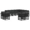 vidaXL Zestaw sof na zewnątrz 12 pcs Czarny i Ciemnoszary Poliester