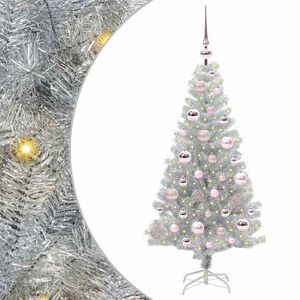 vidaXL Choinka Srebrny 120 cm PET