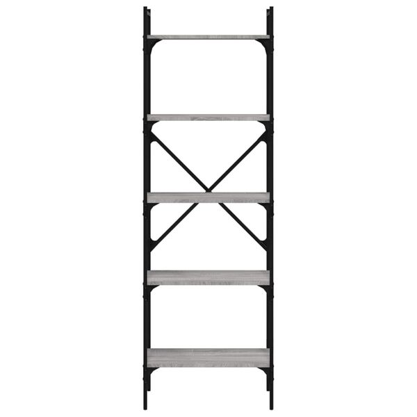 vidaXL 5-poziomowy regał na książki, szary dąb sonoma, 56x31,5x174 cm