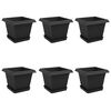 vidaXL Doniczki 6 pcs Czarny 20 x 20 x 16 cm Z tworzywa sztucznego