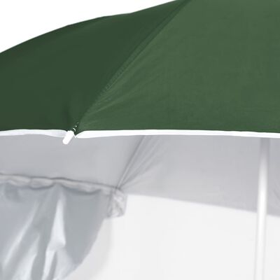 vidaXL Parasol plażowy ze ściankami bocznymi, zielony, 215 cm