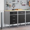 vidaXL Szafka robocza z szufladą 2 pcs Czarny i szary 75 x 45 x 85 cm