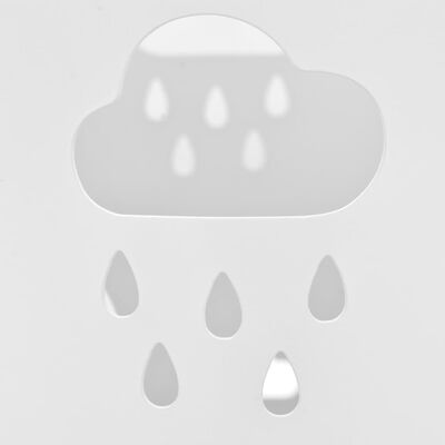 vidaXL Stojak na parasole, wzór w parasole, stalowy, biały