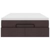 vidaXL Rama ł&oacute;żka otomana z materacem, brązowa, 120x200 cm, tkanina