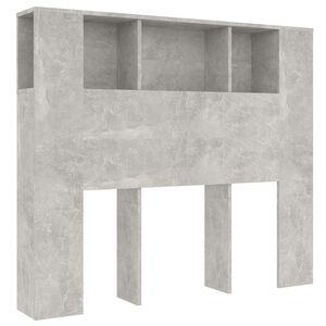 vidaXL Wezgłowie ł&oacute;żka z p&oacute;łkami, szarość betonu, 120x18,5x102,5 cm