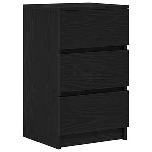 vidaXL Szafka nocna z 3 szufladami Czarna 39x35x65 cm