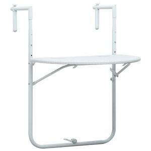 vidaXL Wiszący stolik balkonowy, biały, 60x64x83,5 cm, plastikowy
