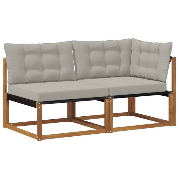 vidaXL Modułowa sofa na zewnątrz 2 Sztuka Naturalny Lite Drewno Akacji