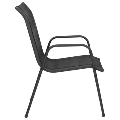 vidaXL Krzesła ogrodowe, 2 szt., stal i tworzywo textilene, czarne