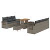 vidaXL Zestaw Sof na Ogr&oacute;d 10 pcs Szary polirattan