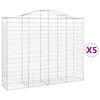 vidaXL Kosze gabionowe, 5 szt, 200x50x160/180 cm, galwanizowane żelazo