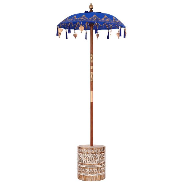 vidaXL Baliński Parasol z Bazą Niebieski 95 x 95 x 260 cm