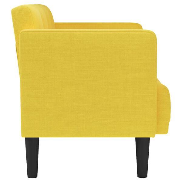vidaXL Sofa dwuosobowa ż&oacute;łta 111 cm Tkanina