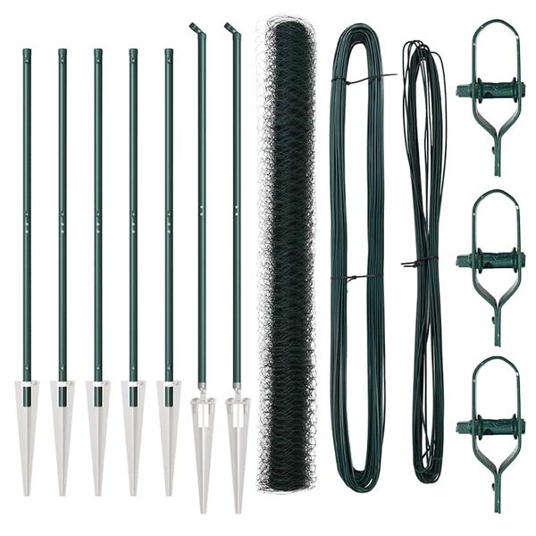 vidaXL Słupek ogrodzeniowy. Zielony 10 x 1,6 m (siatka 36 mm)