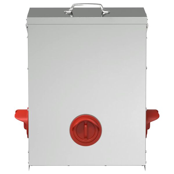 vidaXL Karmnik dla kur Srebrny 32,5 x 20,5 x 43 cm Stal Galwanizowana