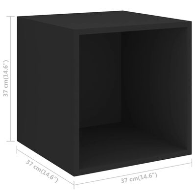 vidaXL Półka ścienna, czarna, 37x37x37 cm, płyta wiórowa