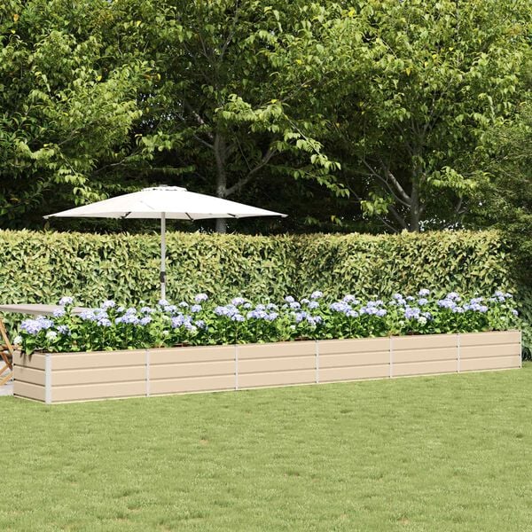 vidaXL Donica Kość słoniowa 600 x 80 x 45 cm Stal