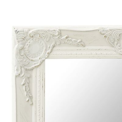 vidaXL Lustro ścienne w stylu barokowym, 50x50 cm, białe