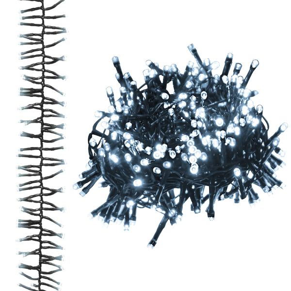 vidaXL Sznur lampek LED, 2000 diod w kolorze zimnej bieli, 17 m, PVC