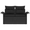 vidaXL Sofa Ogrodowa z poduszką Czarny 141 x 62 x 69cm polirattan