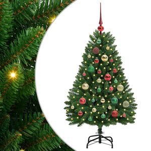 vidaXL Sztuczna choinka 120 cm 150 LED Ciepła biel PVC i stal zielony