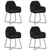 vidaXL Krzesła jadalne 4 pcs Welur Czarny 55 x 50 x 84 cm