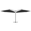 vidaXL Podw&oacute;jny parasol na stalowym słupku, 250 x 250 cm, czarny