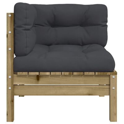 vidaXL Ogrodowa sofa narożna z poduszkami, impregnowane drewno sosnowe